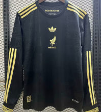2025 Mexico Black Special Edition Long Sleeve Fans Soccer Jersey