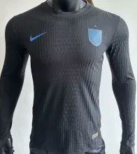 2025/26 England Away Black Player Version Long Sleeve Soccer Jersey