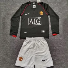 2007/08 M Utd Away Black Retro Kids Long Sleeve Soccer Jersey