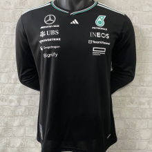 2025 Mercedes AMG Petronas F1 Black Long Sleeve Team T-Shirt