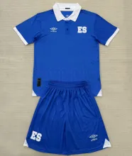2025/26 EL Salvador Home Blue Kids Soccer Jersey 萨尔瓦多