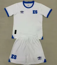 2025/26 EL Salvador Away White Kids Soccer Jersey 萨尔瓦多
