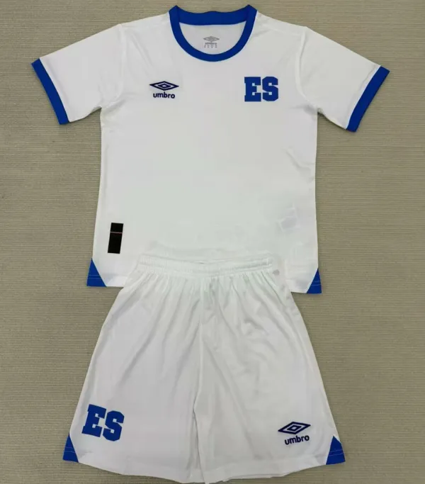 2025/26 EL Salvador Away White Kids Soccer Jersey 萨尔瓦多