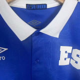 2025/26 EL Salvador Home Blue Long Sleeve Soccer Jersey 萨尔瓦多