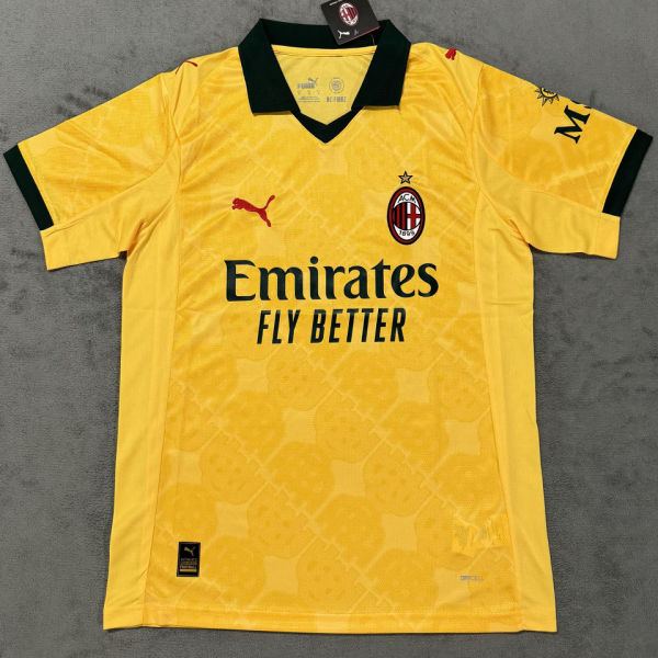 2025/26 AC Milan Third Yellow Fans Soccer Jersey