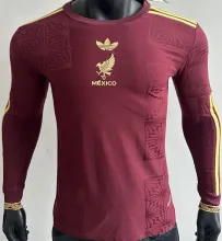 2025 Mexico Red Special Edition Player Version Long Sleever Jersey