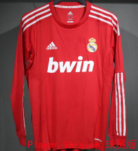 2011/12 RM Away Red Retro Player Version Lopng Sleeve Soccer Jersey 球员版
