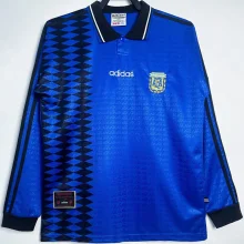 1994 Argentina Away Blue Retro Long Sleeve Soccer Jersey