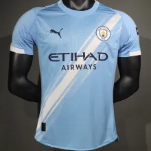 2025/26 Man City Home Blue Player Version Soccer Jersey