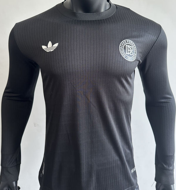 2025 Germany 125Th Black Player Version Long Sleeve Soccer Jersey