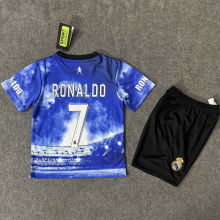 RONALDO #7 RM Special Edition Blue Kids Soccer Jersey