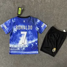 RONALDO #7 RM Special Edition Blue Kids Soccer Jersey