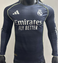 2025/26 RM Away Player Version Long Sleeve Soccer Jersey