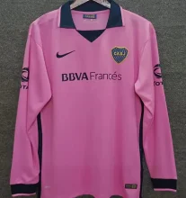 2013/14 Boca Pink Retro Long Sleeve Soccer Jersey