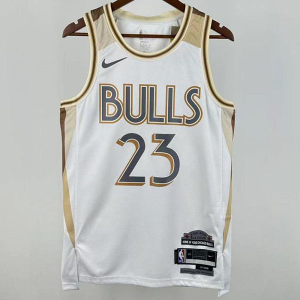 2025/26 Bulls JORDAN #23 White City Edition NBA Jerseys