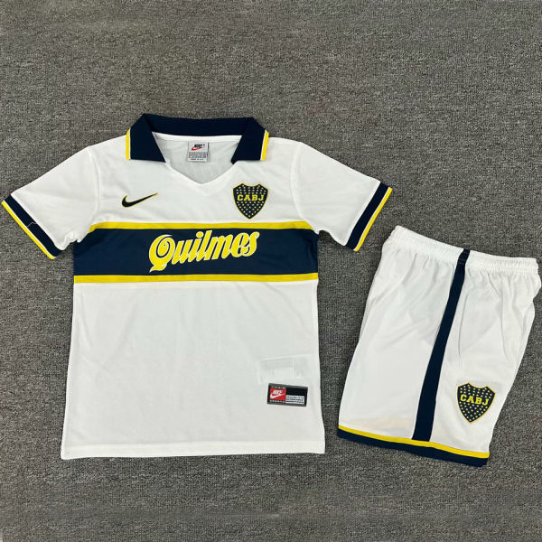 1996/97 Boca Away White Retro Kids Soccer Jersey