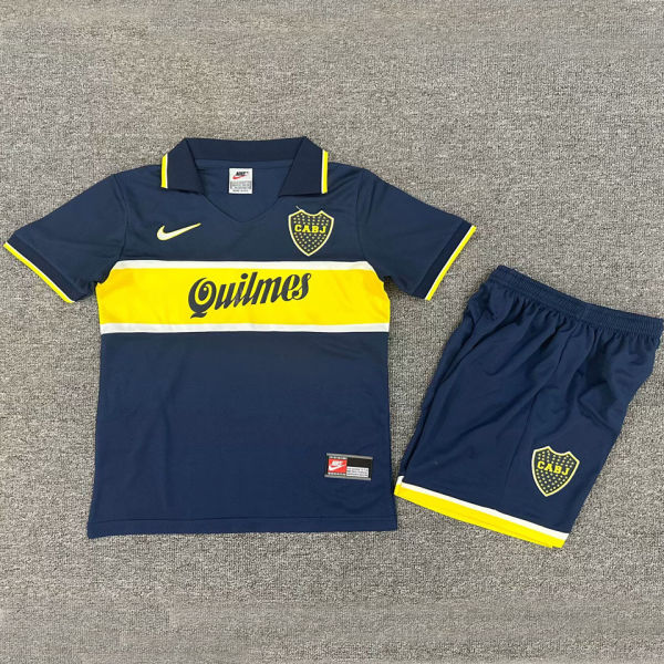 1996/97 Boca Home Blue Retro Kids Soccer Jersey