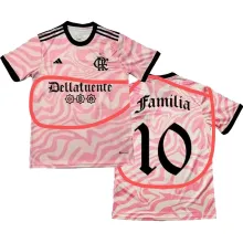 Familia #10 Flamengo Pink Fans Soccer Jersey 2023 带胸前广告