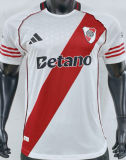 2025/26 River Plate Home White Player Version Soccer Jersey 带 新 胸前广告