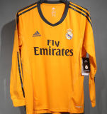 2013/14 RM Thrid Orange Retro Player Version Long Sleeve Soccer Jersey  球员版