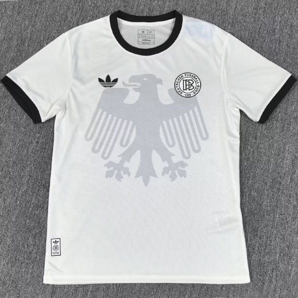 2025/26 Germany 125Th Special Edition White Fans Jersey 胸前有暗纹