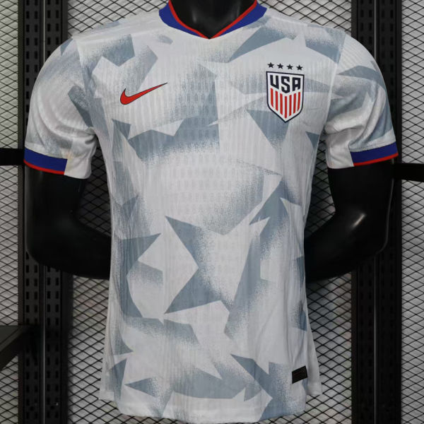 2025/26 U.S Home White Player Version Soccer Jersey 带星