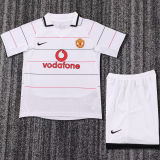 2003/2005 M Utd Away White Retro Kids Soccer Jersey