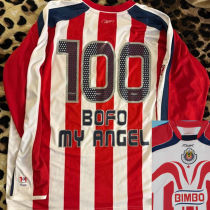 BOFO MY ANGEL #100 Chivas Home Retro Long Sleeve Soccer Jersey 2006/2007 ★★