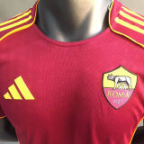 2025/26 Roma Home Red Player Version Soccer Jersey