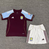 2025/26 Aston Villa Home Kids Soccer Jersey