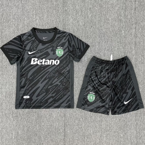 2025/26 Sporting Lisbon GK Black  Kids Soccer Jersey 里斯本