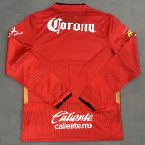 2025/26 Deportivo Toluca Home Red Long Sleeve Soccer Jersey 托卢卡