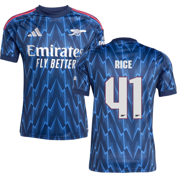 RICE #41 ARS 1:1 Quality Away Fans Soccer Jersey 2025/26 (UCL Font 欧冠字体 ) ★★