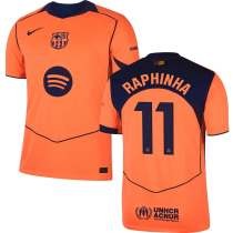 RAPHINHA # 11 BA 1:1 Quality Third Fans Soccer Jersey 2025/26 (LaLiga Font 西甲字体 有号下广告) ★★