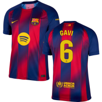 GAVI # 6 BA 1:1 Quality Home Fans Soccer Jersey 2025/26  (LaLiga Font 西甲字体 有号下广告) ★★