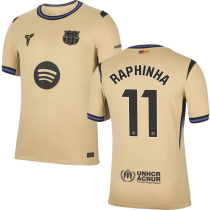 RAPHINHA # 11 BA 1:1 Quality Away Fans Soccer Jersey 2025/26 (LaLiga Font 西甲字体 有号下广告) ★★