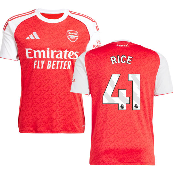 RICE #41 ARS 1:1 Quality Home Red Fans Soccer Jersey 2025/26 (League Font 联赛字体 ) ★★