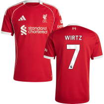WIRTZ #7 LFC 1:1 Home Red Fans Jersey 2025/26 (League Font 联赛字体 ) ★★
