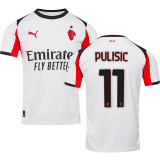 PULISIC #11  AC Milan Away White Fans Soccer Jersey 2025/26 ★★