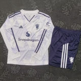 2025/26 M Utd Away Kids Long Sleeve Soccer Jersey 长袖童装