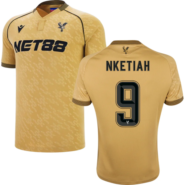 NKETIAH #9 Crystal Palace Away Gold Fans Soccer Jersey 2025/26 (CUP Font 杯赛字体 ) ★★