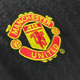 2003/2004 M Utd Away Black Retro Long Sleeve Soccer Jersey