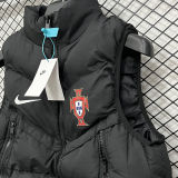 2026/27 Portugal Black Cotton Vest Jacket  J3308 黑色