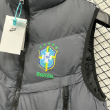 2026/27 Brazil Grey Black Cotton Vest Jacket  J3307 灰黑色