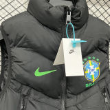 2026/27 Brazil Black Cotton Vest Jacket  J3307 黑色