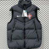 2026/27 Portugal Grey Black Cotton Vest Jacket  J3308 灰黑色