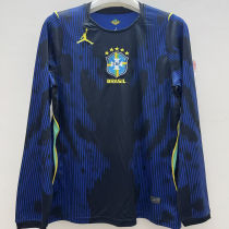 2026/27 Brazil Away Blue Fans Long Sleeve Soccer Jersey