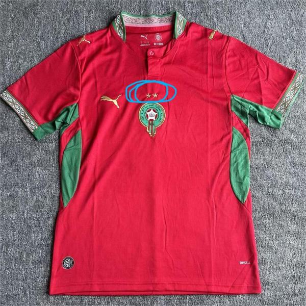 2026/27 Morocco Home Red Fans Soccer Jersey (with 2 stars 带两星）