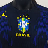 2026/27 Brazil Away Blue Player Version Long Sleeve Soccer Jersey