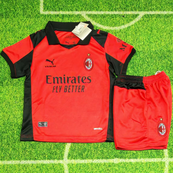 2025/26 AC Milan 4TH Red Kids Soccer Jersey